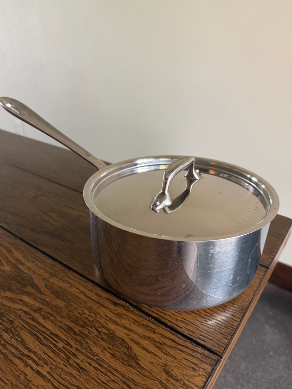 All-Clad Stainless Steel Sauce Pan with Lid Quart Oven Safe